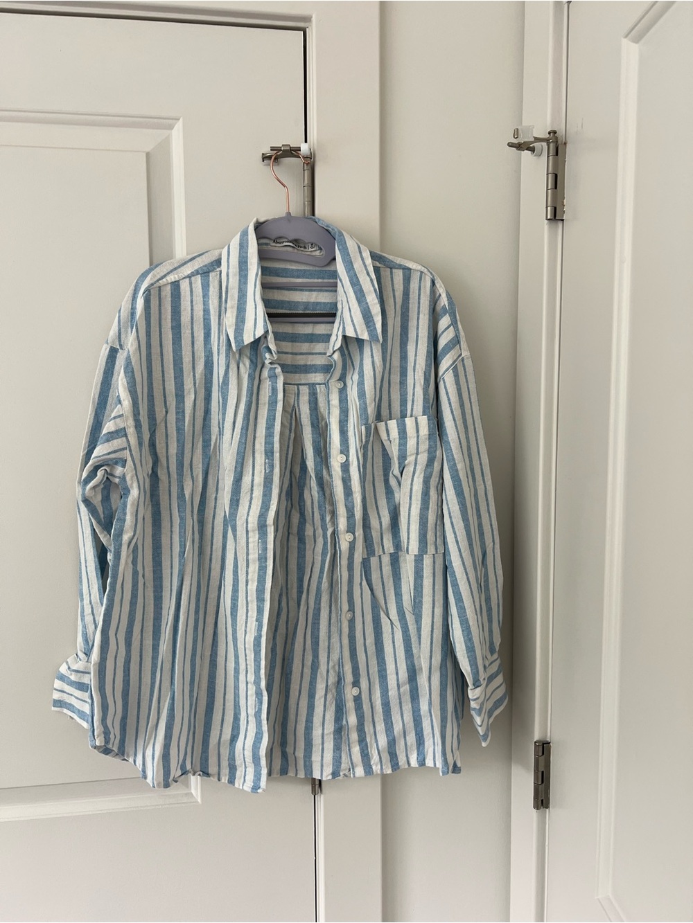 Abercrombie & Fitch Linen Blend Striped Button Down Size M